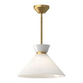 Alora Lighting Halston 14-in Brushed Gold/glossy Opal Glass 1 Light Pendant