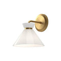 Alora Lighting Halston 8-in Brushed Gold/glossy Opal Glass 1 Light Wall/vanity