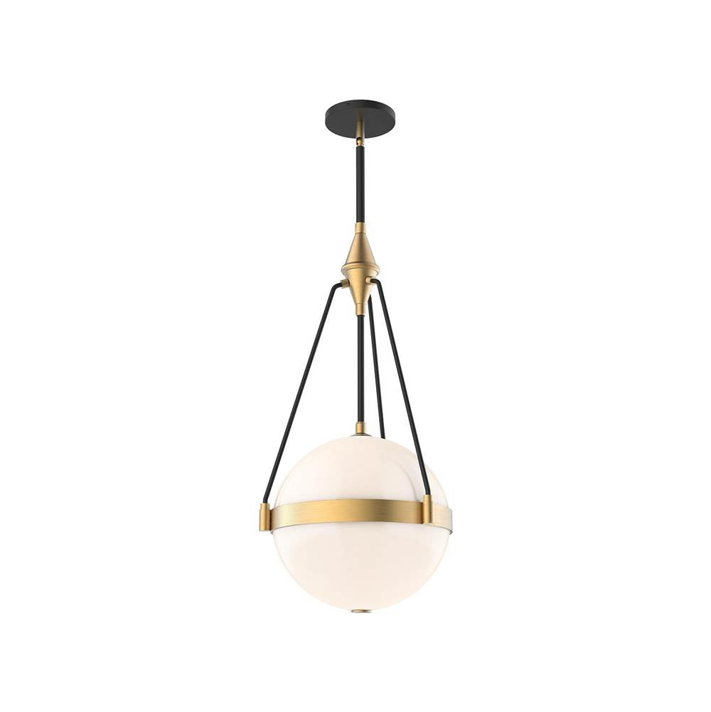 Alora Lighting Harmony 14-in Brushed Gold/glossy Opal Glass 3 Lights Pendant