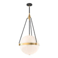 Alora Lighting Harmony 18-in Brushed Gold/glossy Opal Glass 4 Lights Pendant