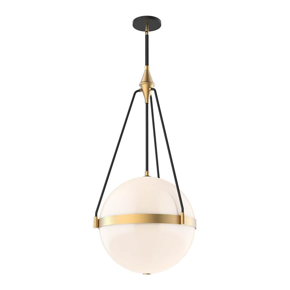 Alora Lighting Harmony 18-in Brushed Gold/glossy Opal Glass 4 Lights Pendant