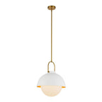 Alora Lighting Harper 16-in Aged Gold/opal Matte Glass 1 Light Pendant