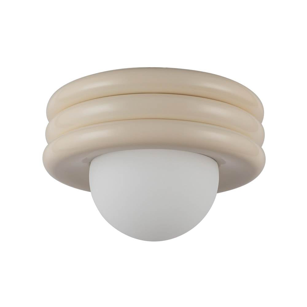 Alora Lighting SF426012PW Pearl White Harvey 12-in Pearl White Socket Semi-flush Mount Image 3