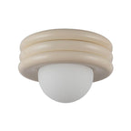 Alora Lighting SF426012PW Pearl White Harvey 12-in Pearl White Socket Semi-flush Mount Image 3