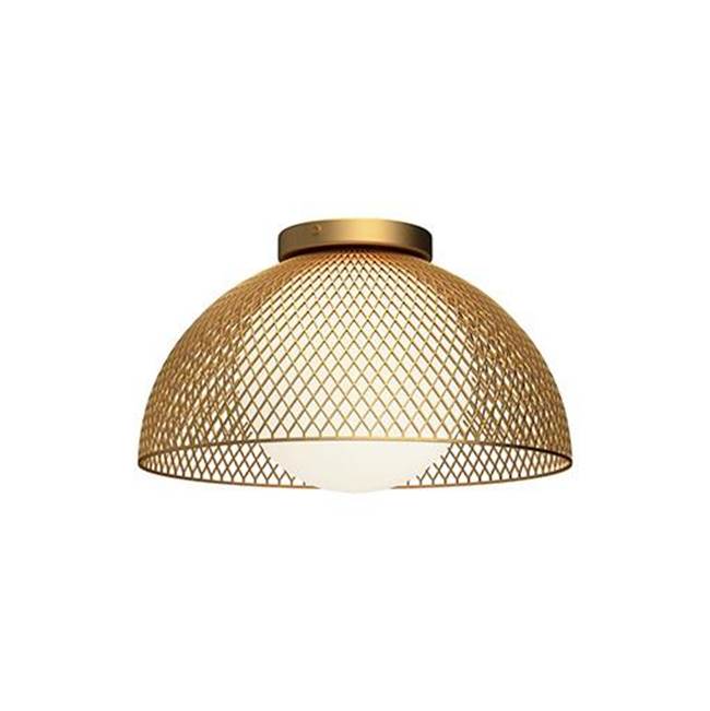 Alora Lighting Haven 12-in Gold/opal Matte Glass 1 Light Flush Mount