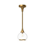 Alora Lighting Hazel 6-in Aged Gold/clear Glass 1 Light Pendant