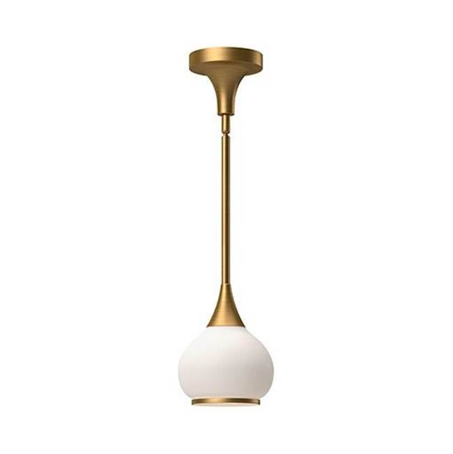 Alora Lighting Hazel 6-in Aged Gold/clear Glass 1 Light Pendant