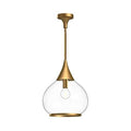 Alora Lighting Hazel 14-in Aged Gold/clear Glass 1 Light Pendant