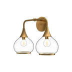 Alora Lighting Hazel 17-in Aged Gold/clear Glass 2 Lights Vanity