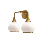 Alora Lighting Hazel 17-in Aged Gold/clear Glass 2 Lights Vanity