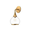 Alora Lighting Hazel 6-in Aged Gold/clear Glass 1 Light Wall/vanity