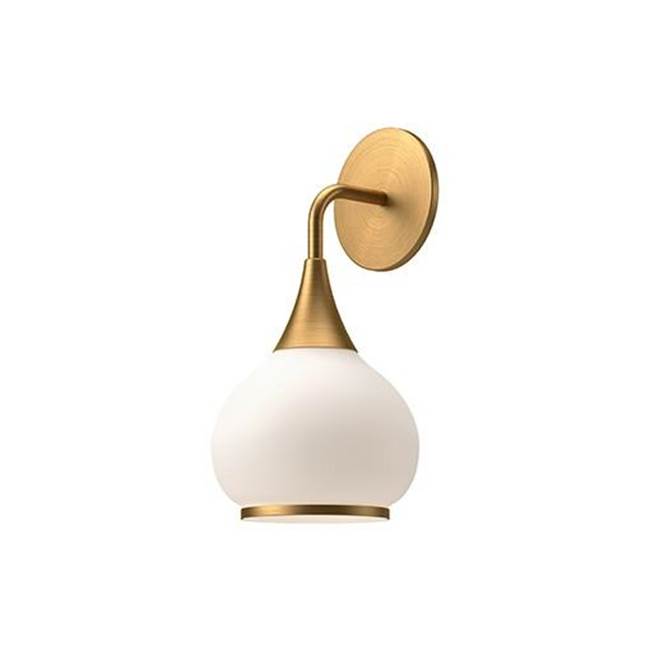 Alora Lighting Hazel 6-in Aged Gold/clear Glass 1 Light Wall/vanity