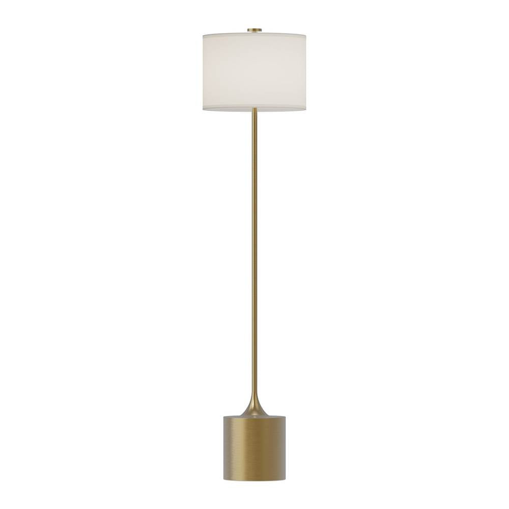 Alora Lighting Issa 61-in Brushed Gold/ivory Linen 1 Light Floor Lamp