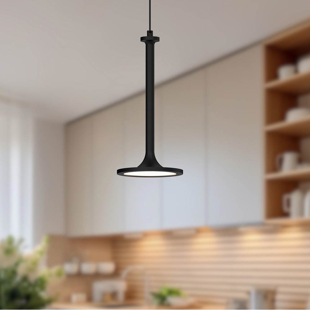 Alora Lighting Issa 6-in Matte Black Led Pendant