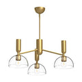 Alora Lighting Jude 38-in Brushed Gold/clear Glass 3 Lights Chandeliers