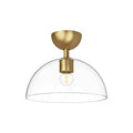 Alora Lighting Jude 12-in Brushed Gold/clear Glass 1 Light Semi Flush Mount