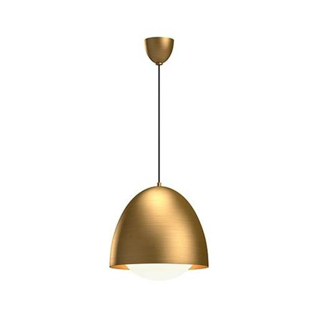 Alora Lighting Kenji 16-in Aged Gold/opal Matte Glass 1 Light Pendant