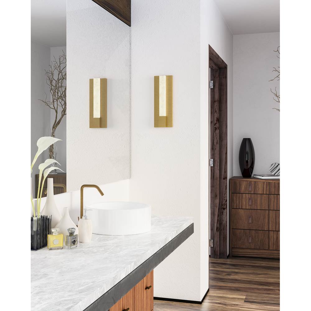 Alora Lighting Kismet 14-in Polished Nickel/alabaster Led Wall/vanity