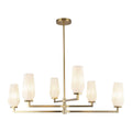 Alora Lighting CH424135BGOP Brushed Gold,Opal Glass Krysta 35-in Brushed Gold/opal Glass 6 Lights Chandelier Image 1