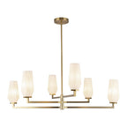 Alora Lighting CH424135BGOP Brushed Gold,Opal Glass Krysta 35-in Brushed Gold/opal Glass 6 Lights Chandelier Image 1