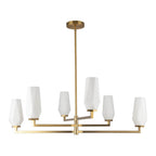 Alora Lighting Krysta 35-in Brushed Gold/opal Glass 6 Lights Chandelier