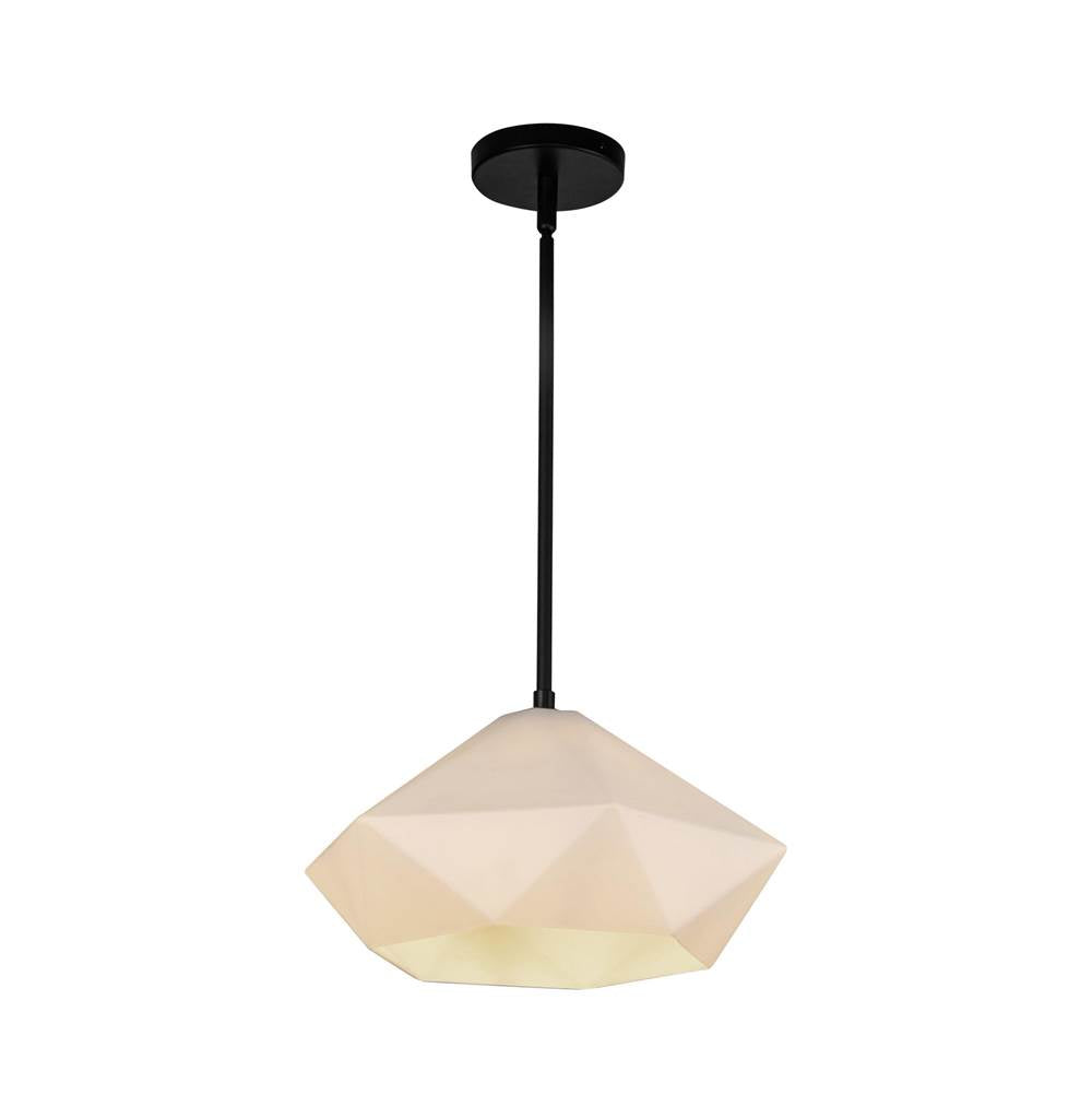 Alora Lighting PD424514MBOP Matte Black,Opal Glass Krysta 14-in Matte Black/opal Glass 1 Light Pendant Image 4