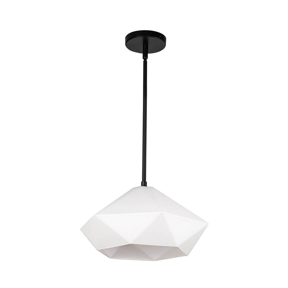 Alora Lighting PD424514MBOP Matte Black,Opal Glass Krysta 14-in Matte Black/opal Glass 1 Light Pendant Image 3