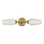 Alora Lighting Krysta 20-in Brushed Gold/opal Glass 2 Lights Wall Vanity