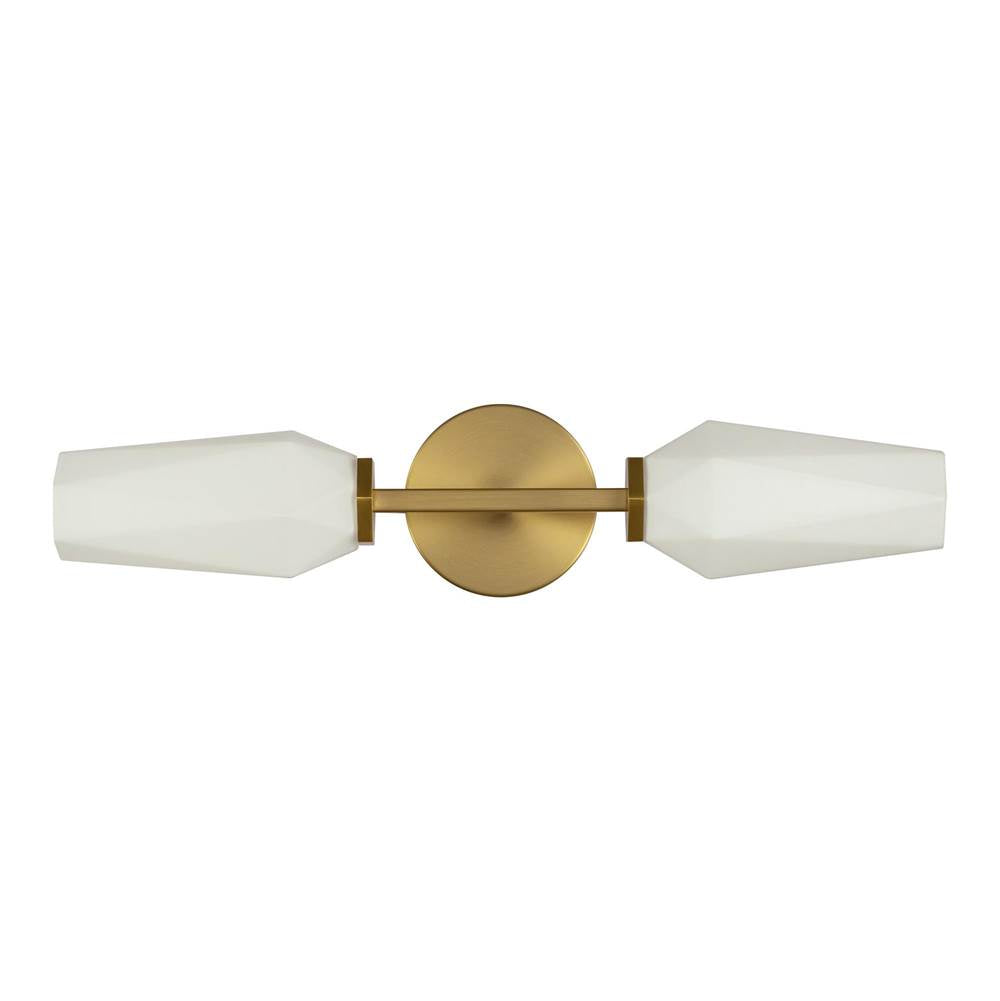 Alora Lighting Krysta 20-in Brushed Gold/opal Glass 2 Lights Wall Vanity