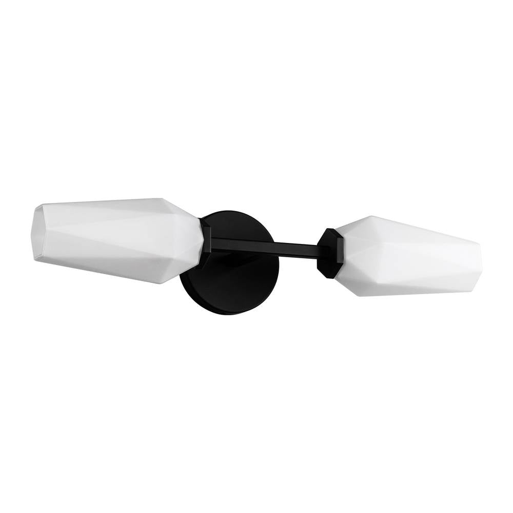 Alora Lighting WV424720MBOP Matte Black,Opal Glass Krysta 20-in Matte Black/opal Glass 2 Lights Wall Vanity Image 3