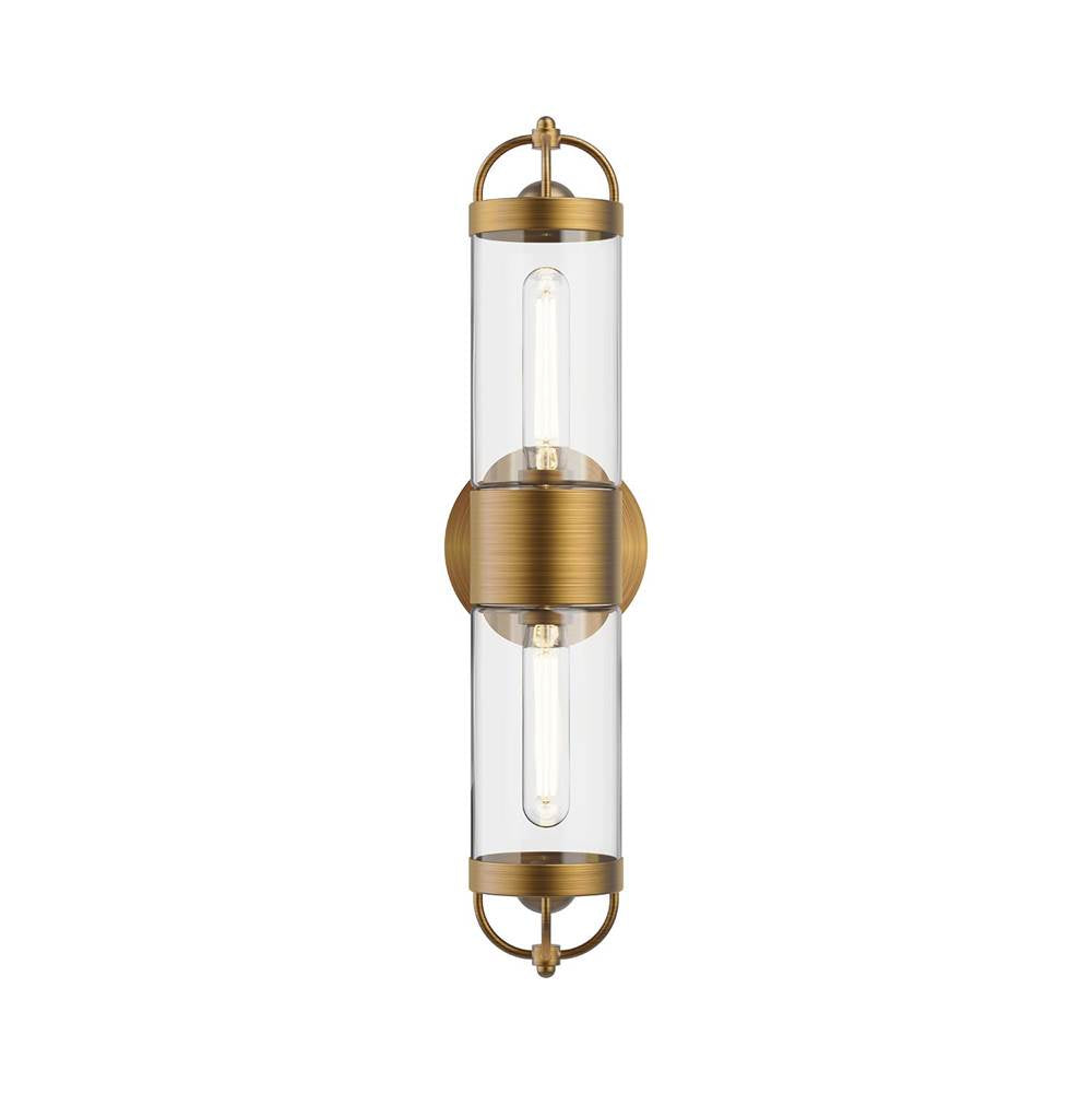 Alora Lighting WV461102AG Aged Gold Lancaster 5-in Aged Gold 2 Lights Wall/vanity Image 1