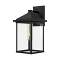 Alora Lighting Larchmont 6-in Clear Glass/textured Black 1 Light Exterior Wall Sconce