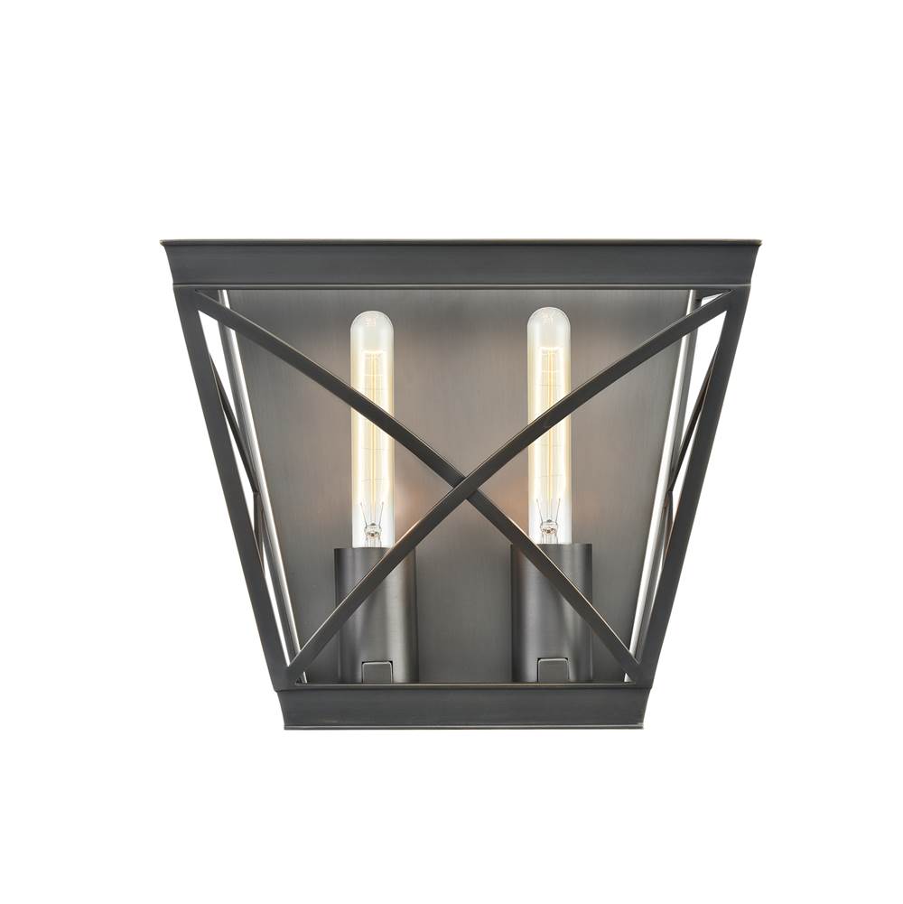 Alora Lighting Lattice Urban Bronze 2 Lights Wall/vanity