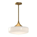 Alora Lighting Lincoln 14-in Aged Gold/glossy Opal Glass 1 Light Pendant
