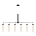 Alora Lighting Wynwood 52-in Urban Bronze/glossy Opal 6 Lights Linear Pendant