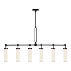Alora Lighting Wynwood 52-in Urban Bronze/glossy Opal 6 Lights Linear Pendant