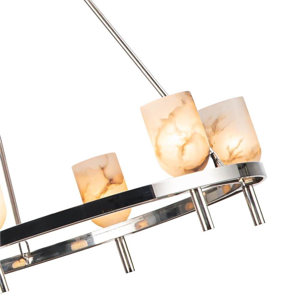 Alora Lighting Lucian 32-in Polished Nickel/alabaster 6 Lights Chandeliers