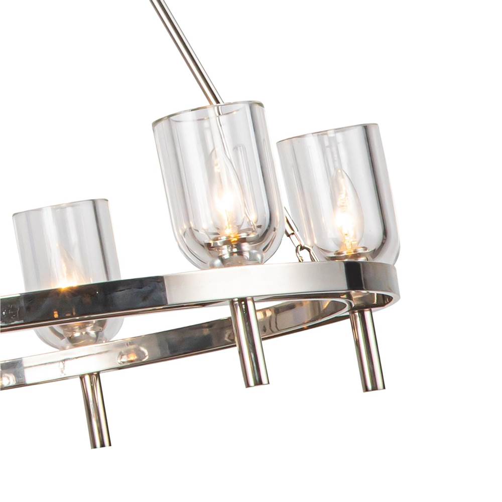 Alora Lighting Lucian 32-in Polished Nickel/alabaster 6 Lights Chandeliers
