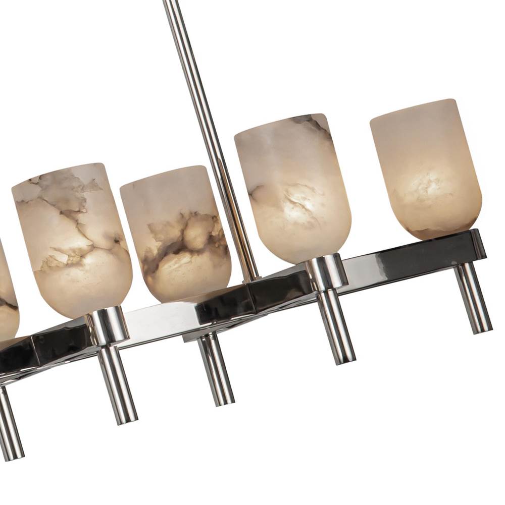 Alora Lighting Lucian 52-in Polished Nickel/alabaster 10 Lights Linear Pendant