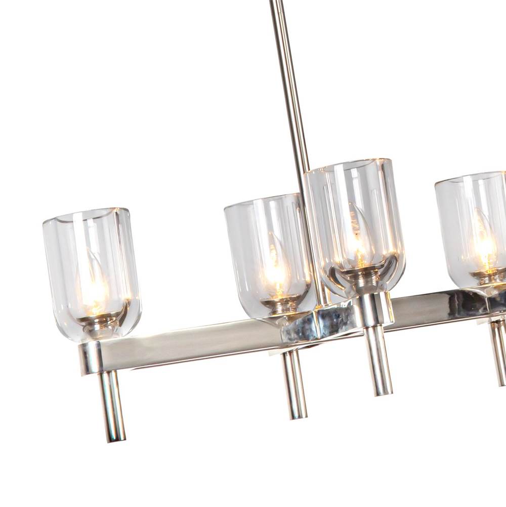 Alora Lighting Lucian 52-in Polished Nickel/alabaster 10 Lights Linear Pendant