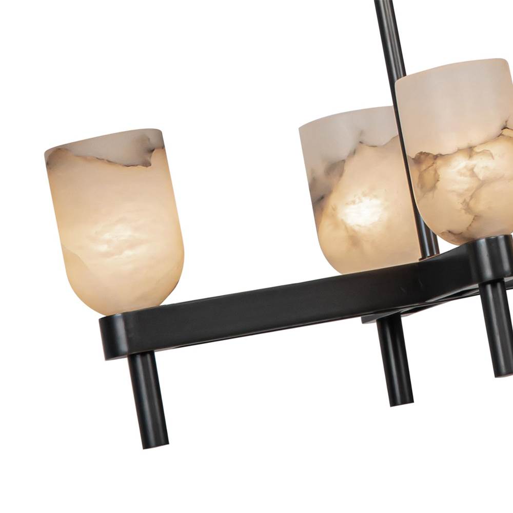 Alora Lighting Lucian 52-in Polished Nickel/alabaster 10 Lights Linear Pendant