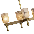 Alora Lighting Lucian 52-in Polished Nickel/alabaster 10 Lights Linear Pendant