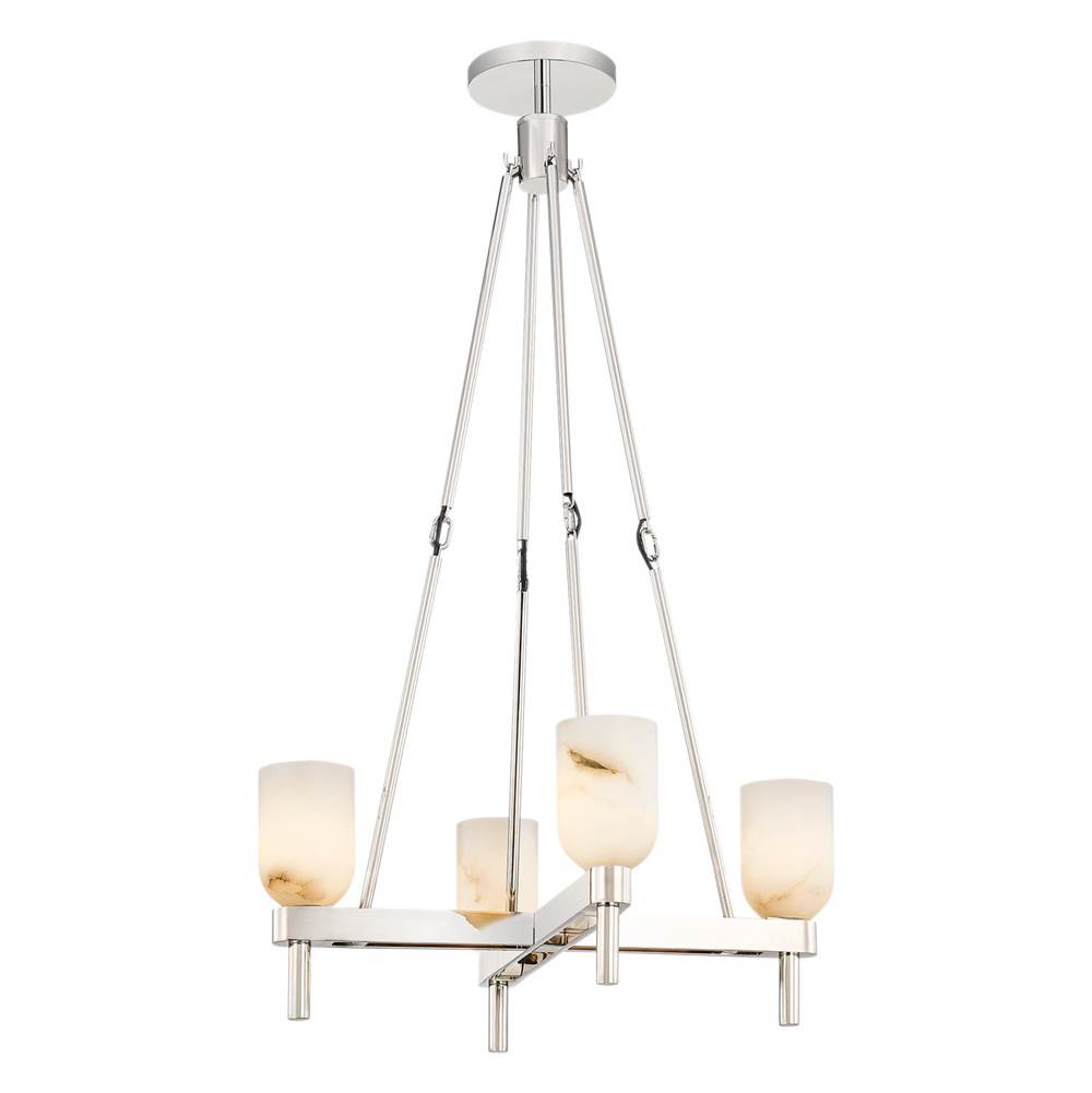 Alora Lighting Lucian 22-in Polished Nickel/alabaster 4 Lights Pendant