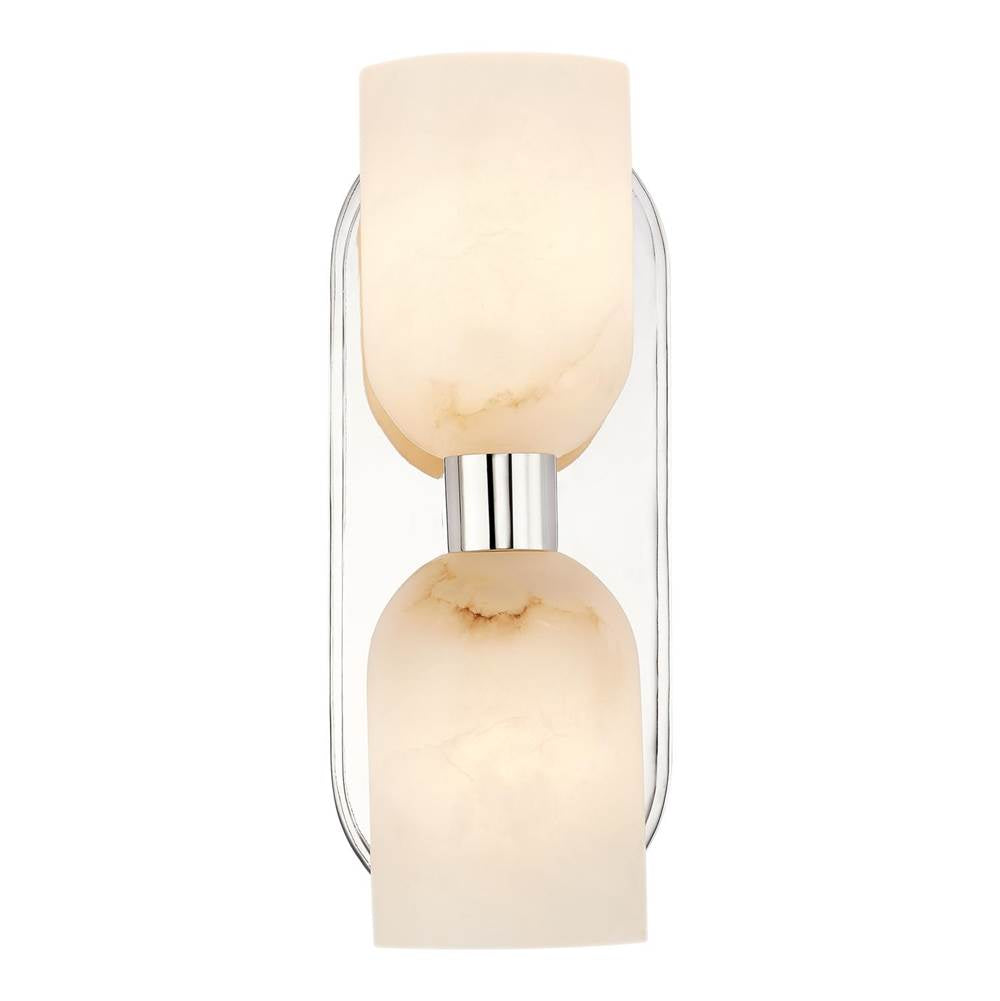 Alora Lighting Lucian 11-in Polished Nickel/alabaster 2 Lights Wall/vanity