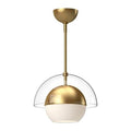 Alora Lighting Lucy 12-in Brushed Gold/opal Matte Glass 1 Light Pendant