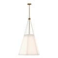 Alora Lighting Manila 22-in Aged Gold/white Linen 3 Lights Pendant