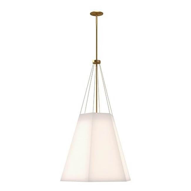 Alora Lighting Manila 22-in Aged Gold/white Linen 3 Lights Pendant