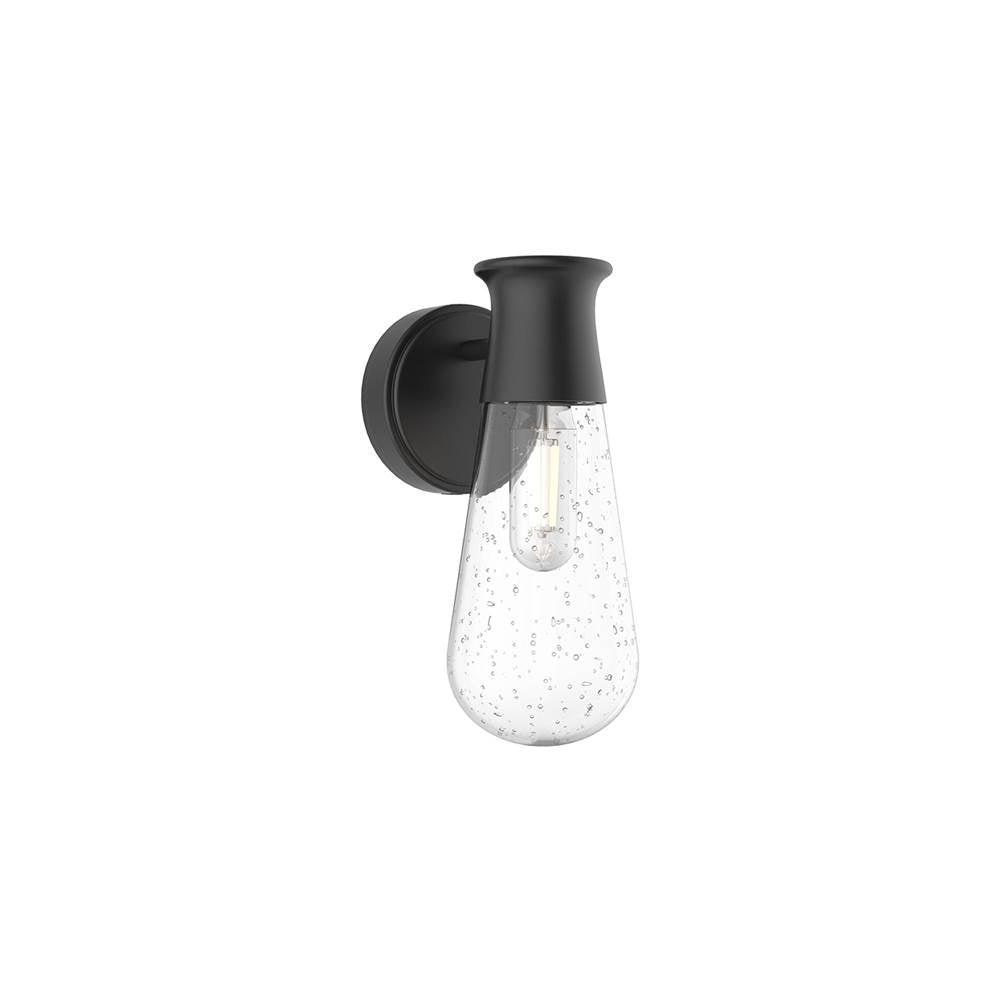 Alora Lighting Marcel 5-in Clear Bubble Glass/textured Black 1 Light Exterior Wall Sconce
