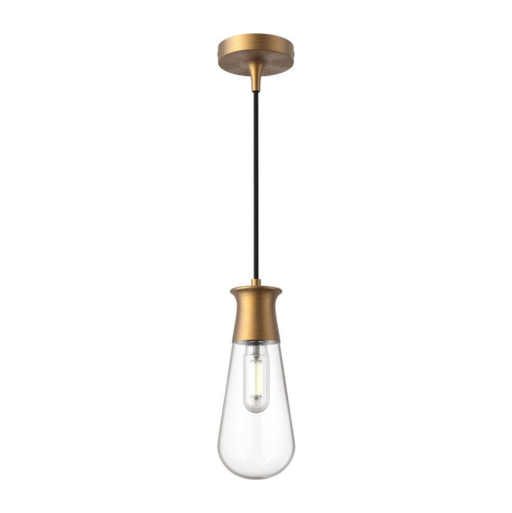 Alora Lighting Marcel 4-in Aged Gold 1 Light Pendant