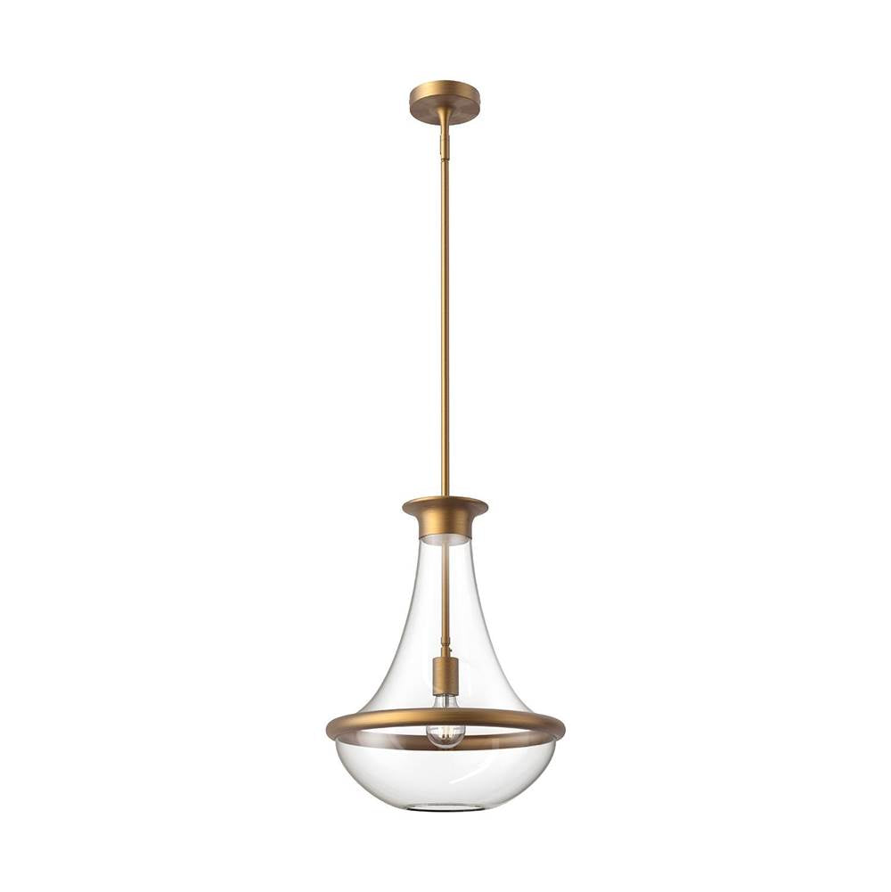 Alora Lighting Marcel 10-in Aged Gold 1 Light Pendant